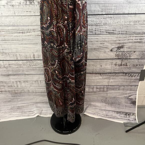 Knox Rose Dress sz Medium Navy Blue Gold Red Paisley Boho Modest Peasant Prairie - Picture 13 of 16